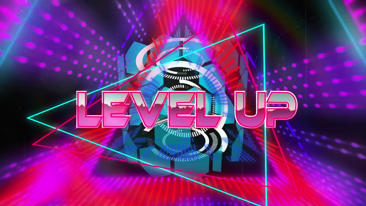 animación de nivel en el espacio abstracto digital