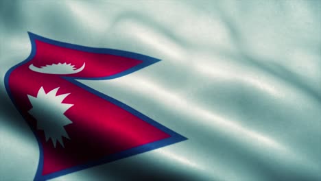 nepal flag waving in the wind. national flag of nepal. sign of nepal seamless loop animation. 4k