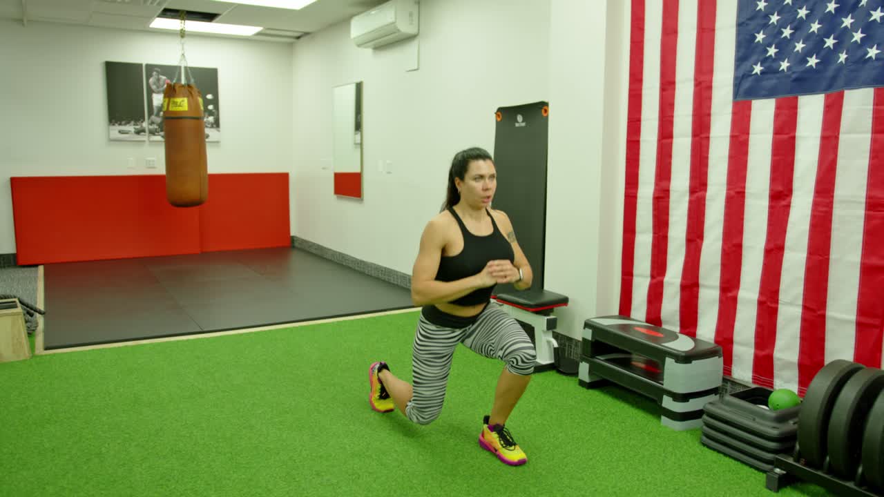 Girl with perfect fitness body in sportswear