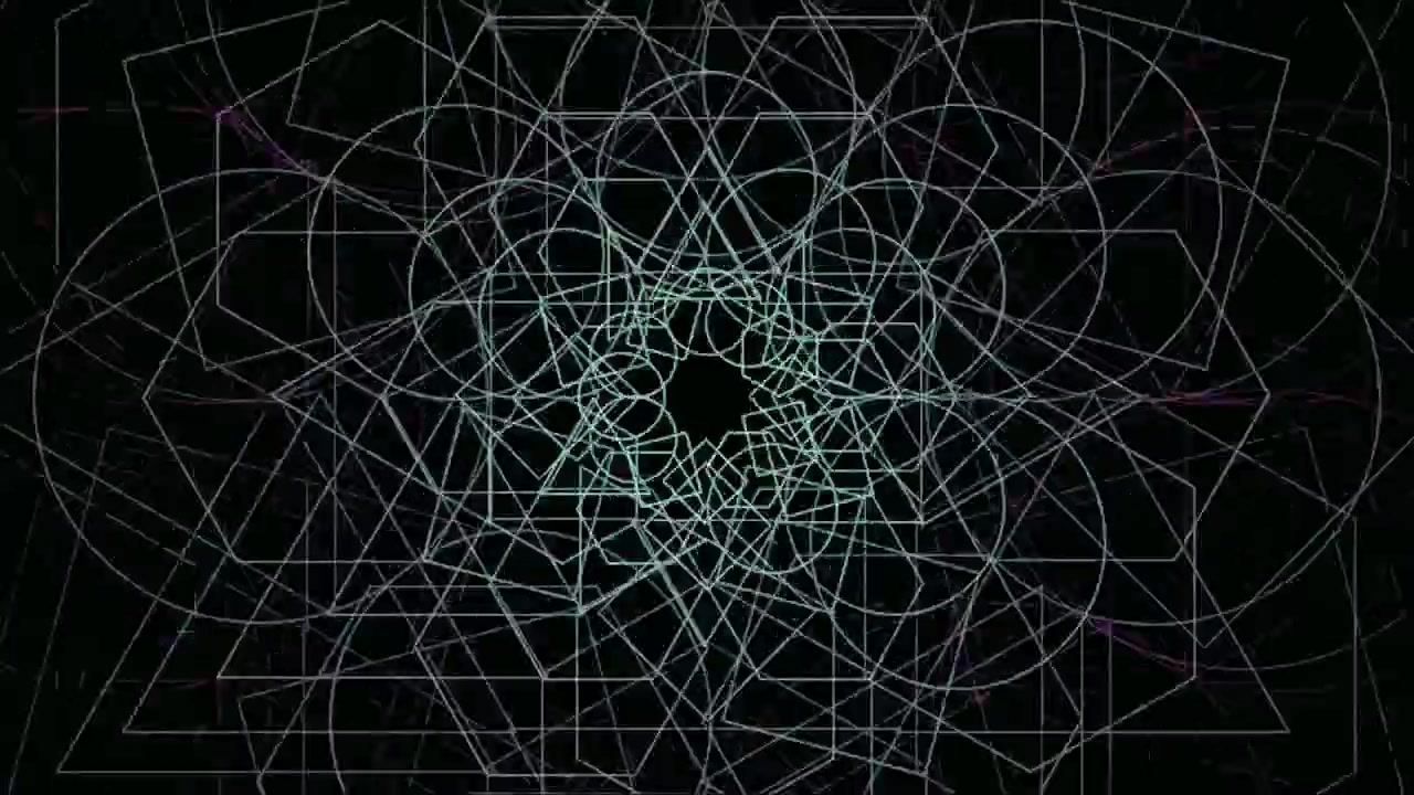 Animazione di mandala geometrico astratto con linee rotanti