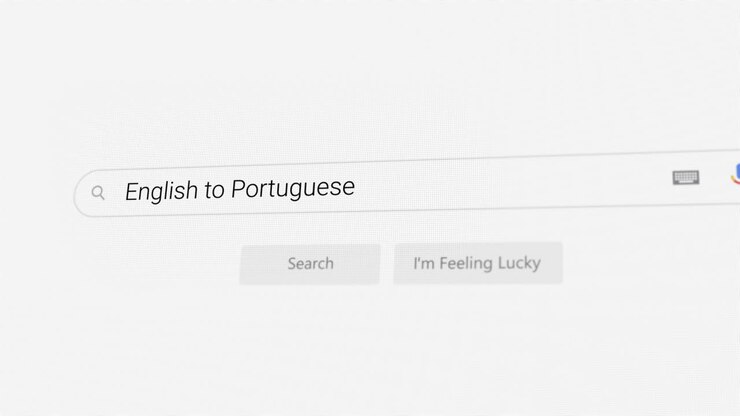 Searching for English to Portuguese on Internet browser