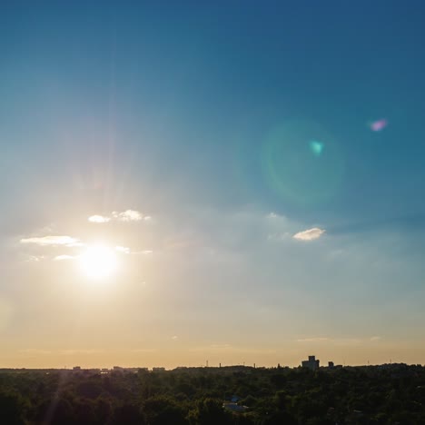 sunset over the city