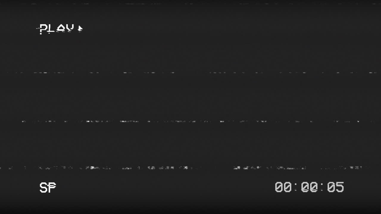 Retro VHS Overlay with Static, Glitch, and Timecode