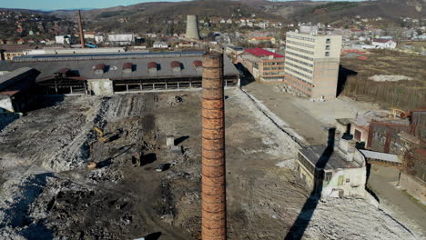 drone view on the old industrial district in hungary