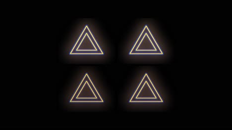 Pulsing-gold-triangles-pattern-with-neon-light-in-casino-style