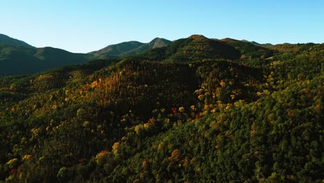 beautiful-drone-establishing-shot-above-mountains-in-Arbucies,-Girona,-aerial-lateral-travelling