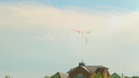 a vibrant rainbow-colored kite soaring in the sky, symbolizing diversity and freedom. clear blue sky provides a serene backdrop, emphasizing joy and inclusivity