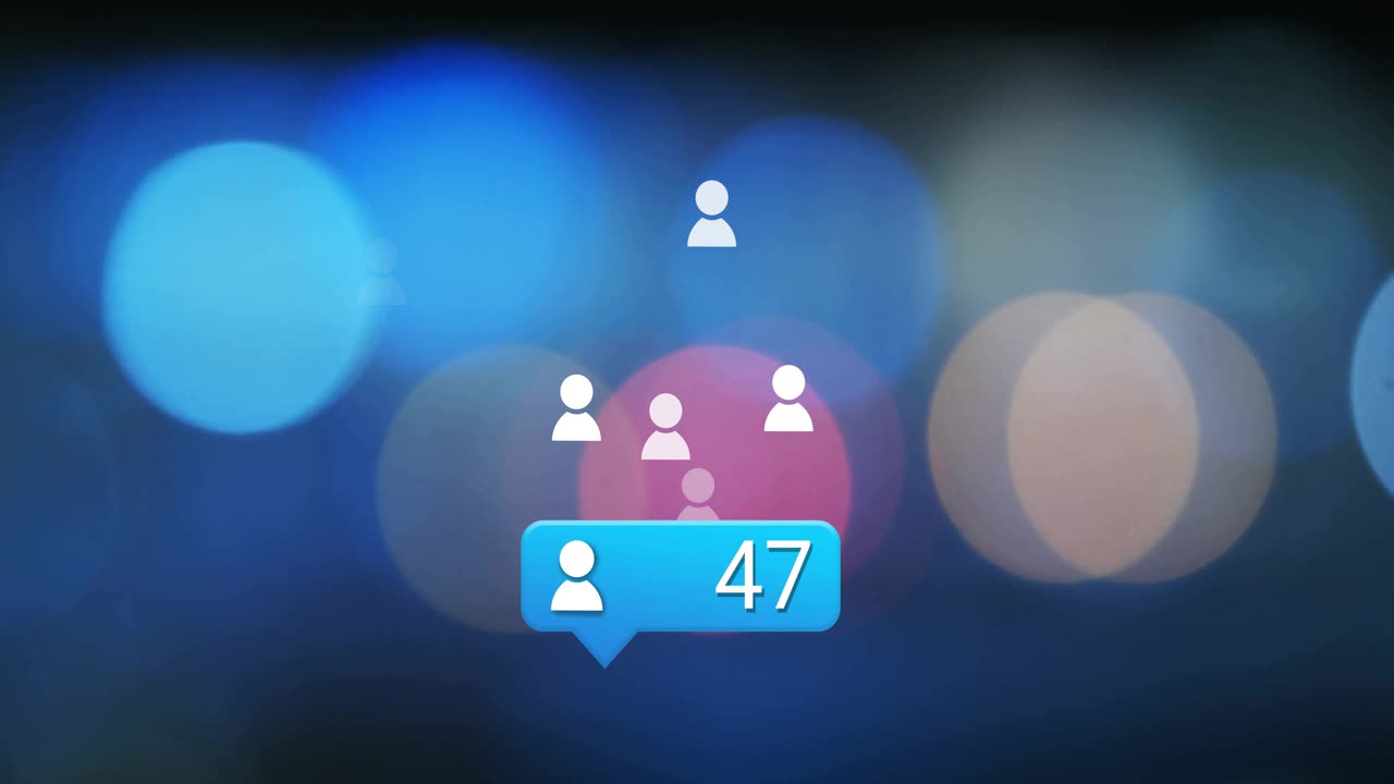 Ved start sprænger en blå notifikationsboble konfetti, tæller og frembringer avatarer, der viser brugervækst