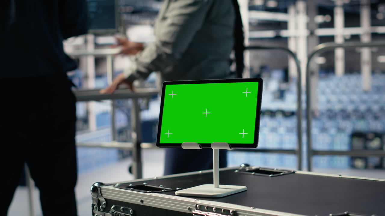 Data Center It Professionals Check Ai Dashboard Using Isolated Screen Tablet