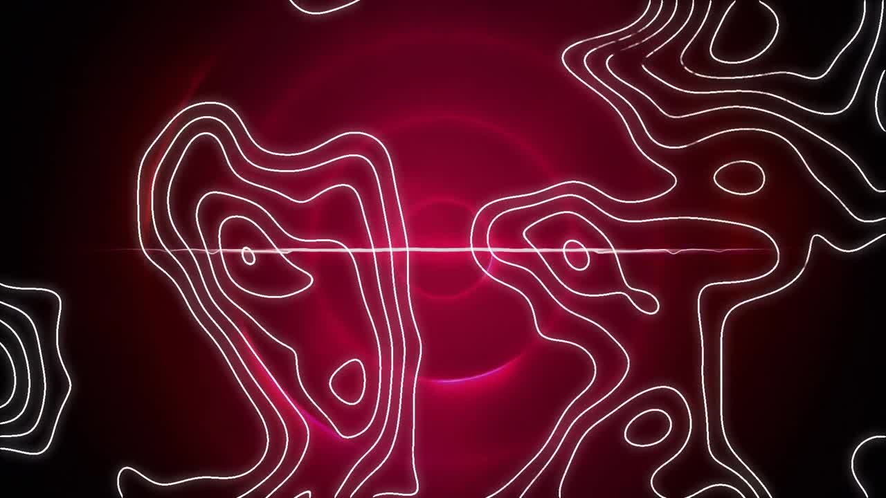 animación de formas en movimiento sobre círculos rojos