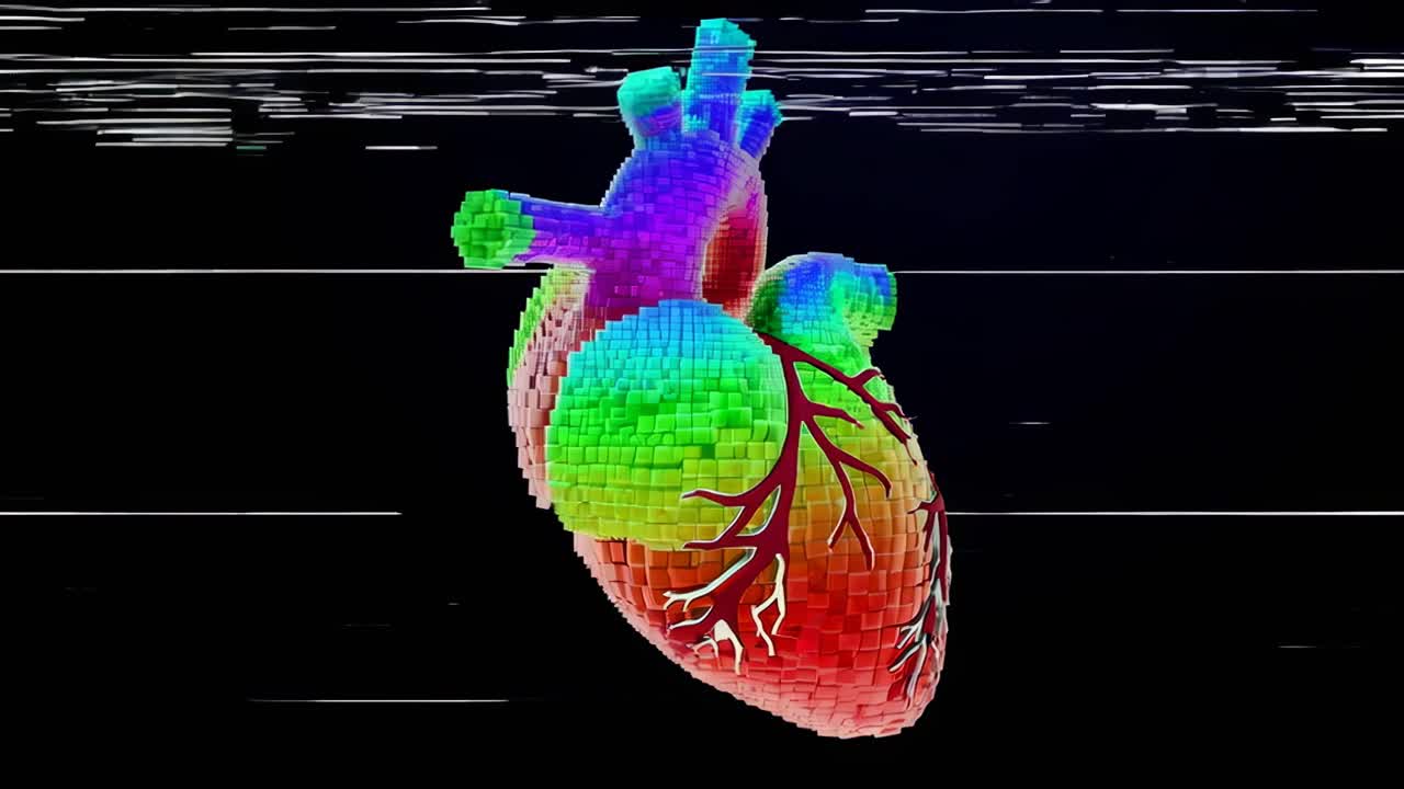 Pixelated Rainbow Heart