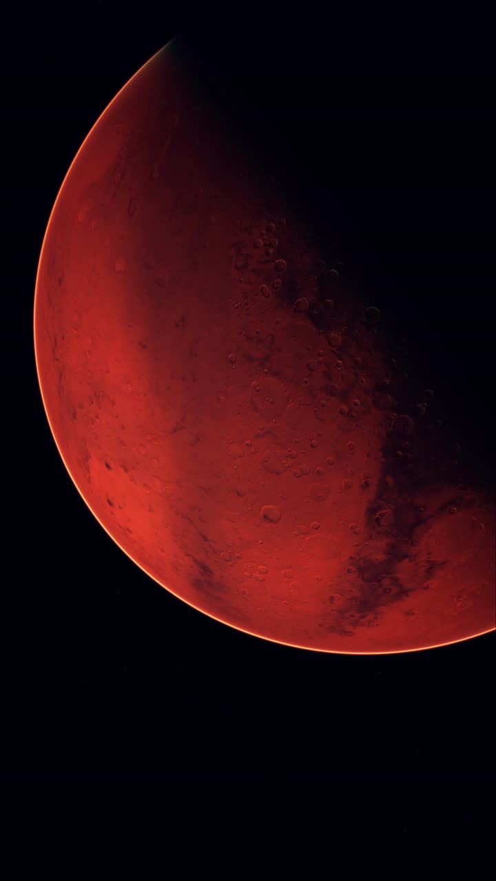 близкий план марса в ночном небе