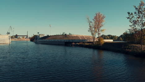 entrance gate to the cargo port on the river