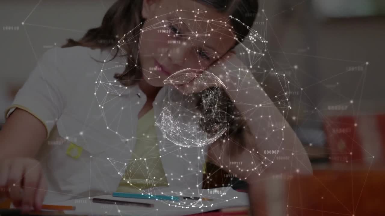 animación de la red de conexiones a través de la escritura de las escolares