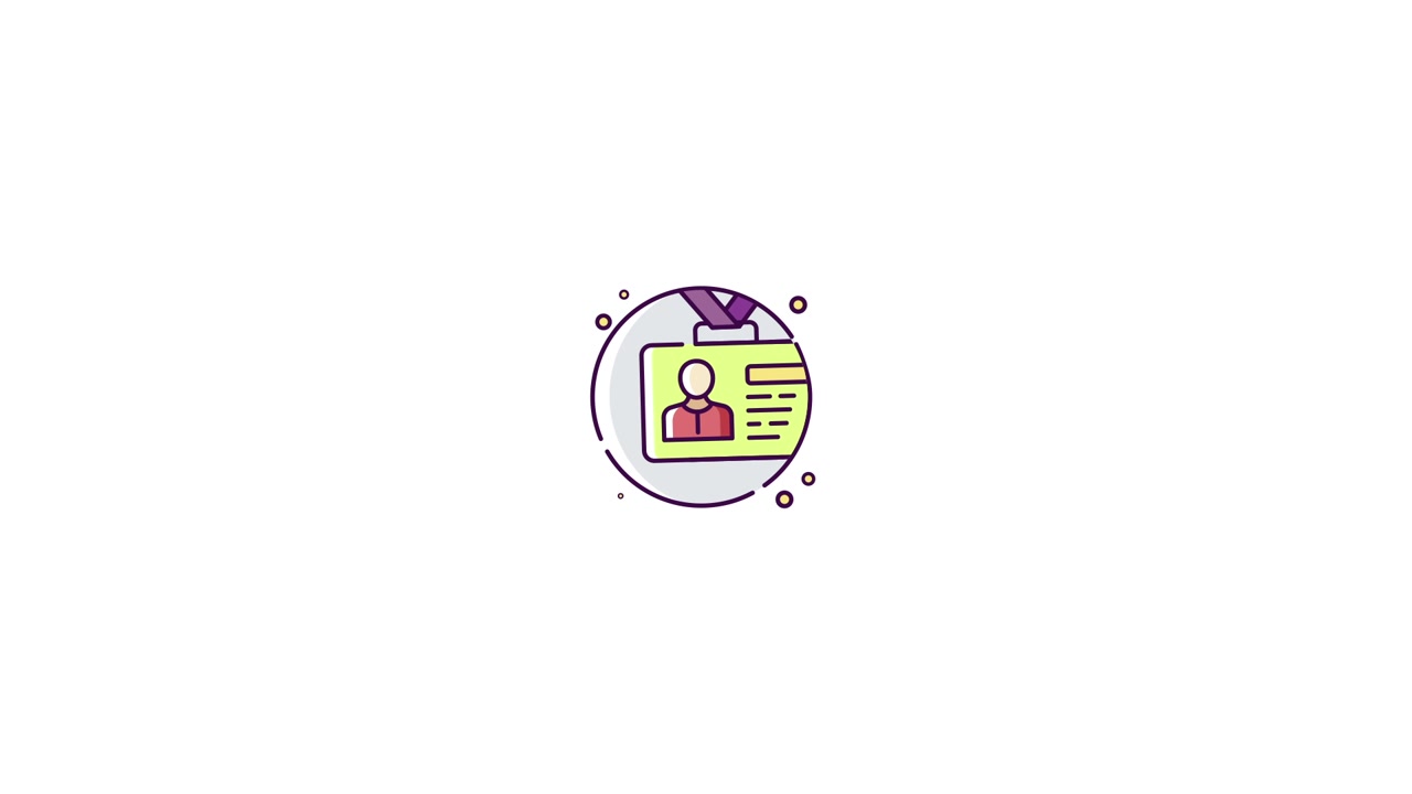 Animated Icon of an ID Card or Identification Badge