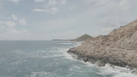 Aerial-shot-of-a-cliff-in-the-coastline