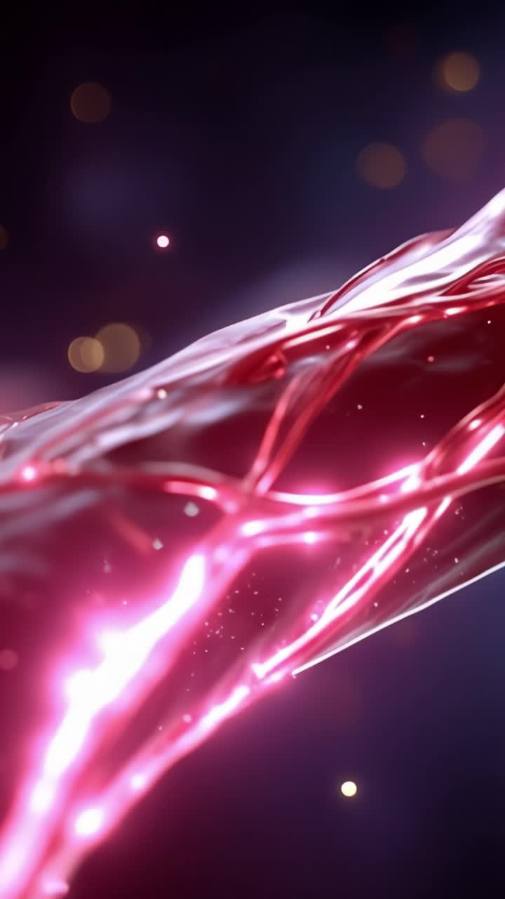 Flusso Intricato di Vasi Bioluminescenti: Una Visione Accattivante di Dinamiche Liquide e Forme Organiche in un Contesto Onirico ed Etereo