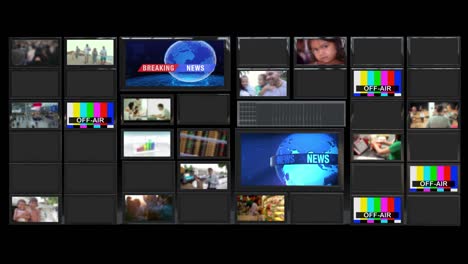 tv wall, looped video, used news studio background loop