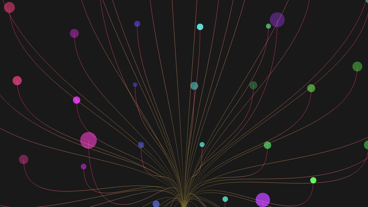 las bolas de colores adornan el árbol sobre un fondo negro