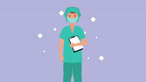 doctor or nurse with clipboard