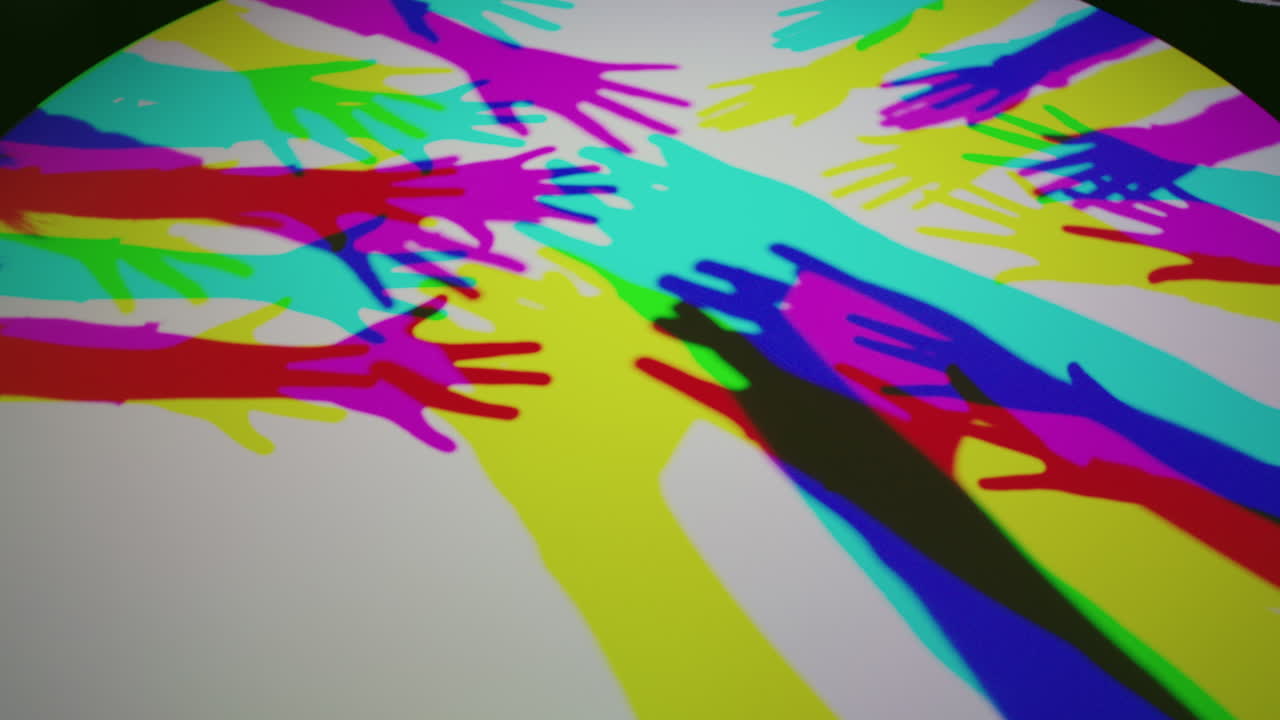 다채로운 손 놀이로운 손가락 무지개 문화 창조적인 글로벌 그룹 행복한 다문화 축제 평등 개념