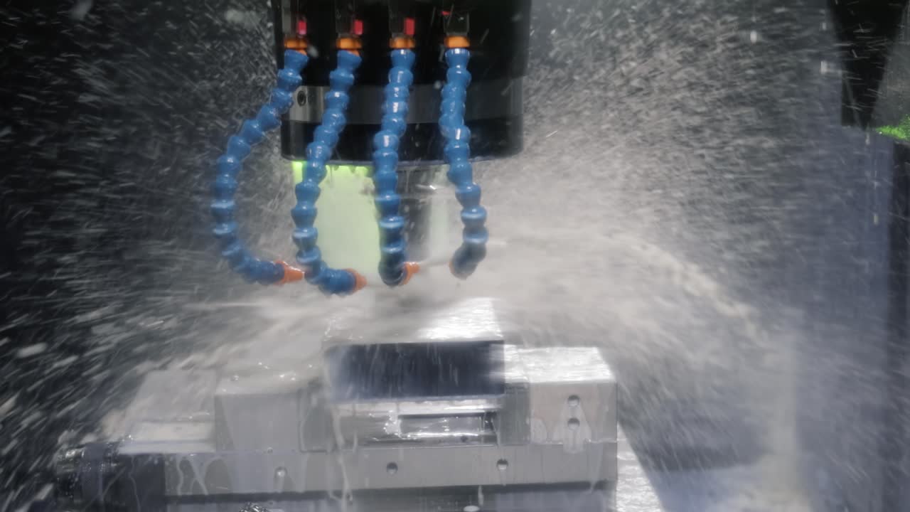 금속 가공 cnc 밀링 기계. 금속 절단 현대 가공 기술.