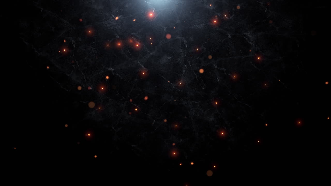 Glowing Orange Sparks Floating on Dark Textured Background
