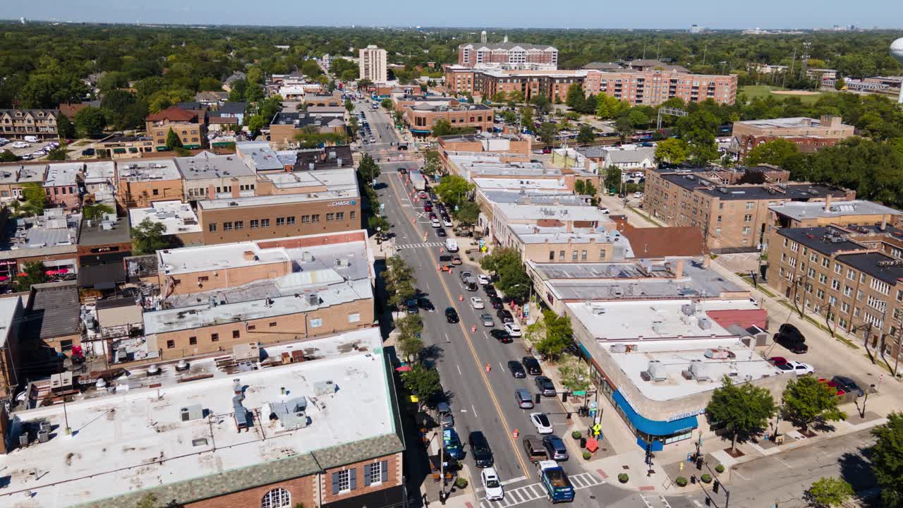 교외 도시 의 공중 사진