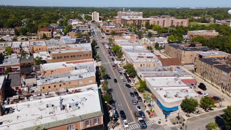 vista aérea de una ciudad suburbana