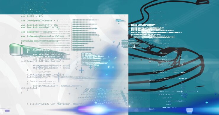 Animation of reindeer over medical data processing