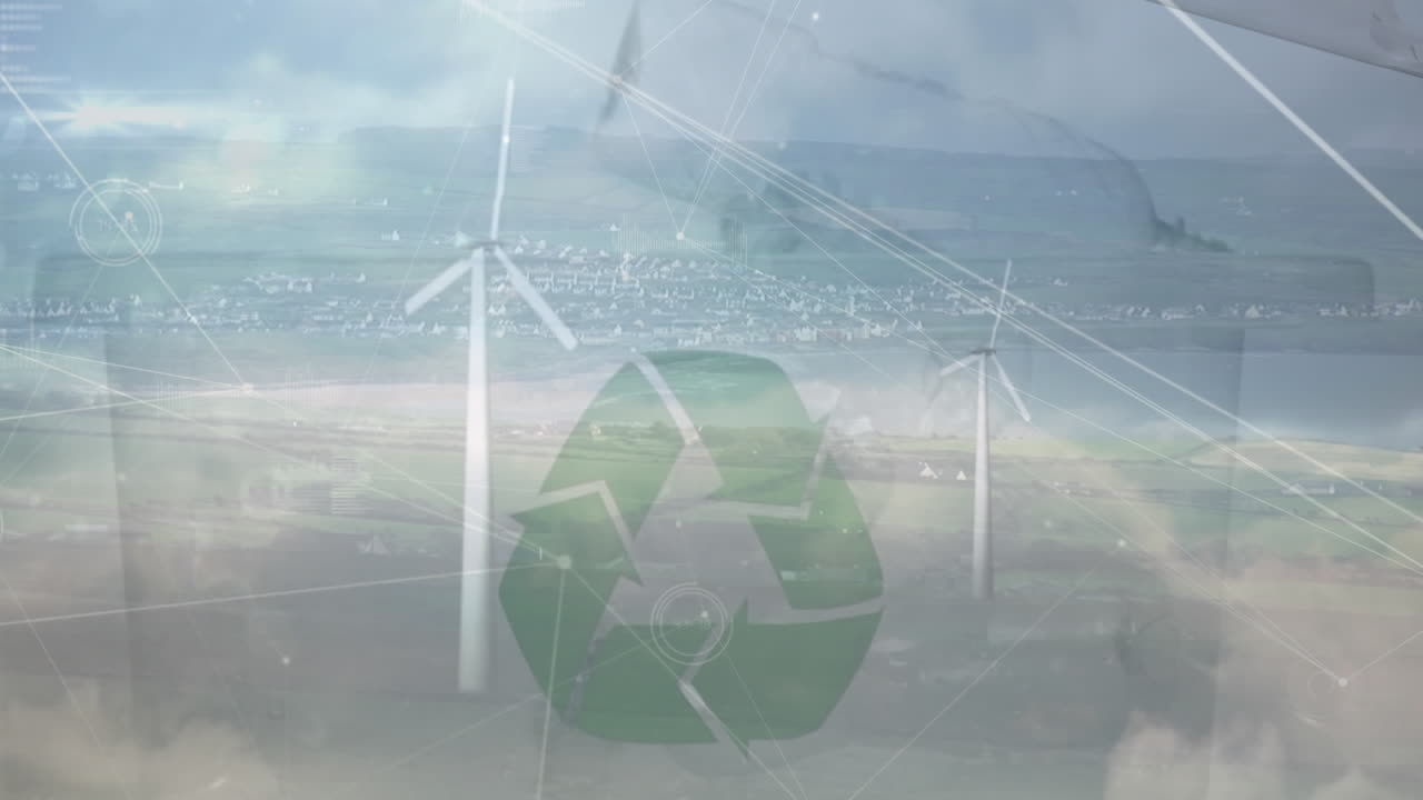 풍차를 통해 연결된 네트워크의 애니메이션.