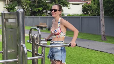 woman exercising outdoors