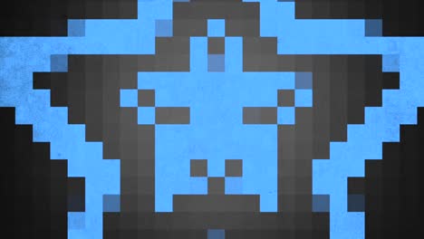 metallic pixelated robot wields sword - video game or animation character