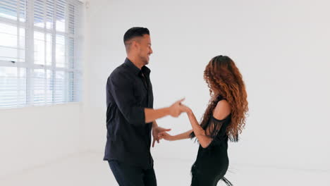 couple dancing in a studio