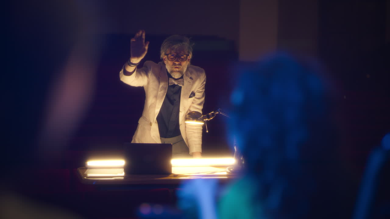 Disabled Actress Rehearsing a Performance