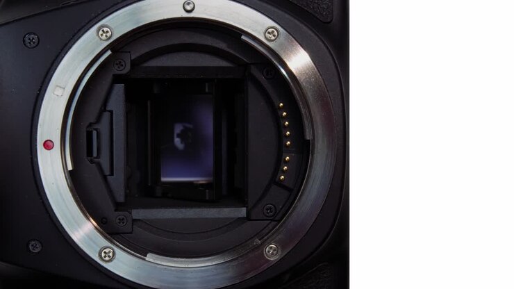 verschlussgeräusch, innenmechanismus eines digitalkameragehäuses ohne objektiv