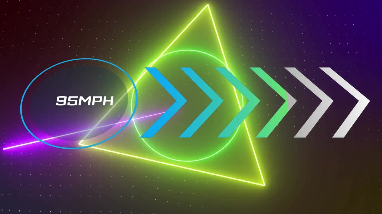 Animations of geometrical shapes on dark background