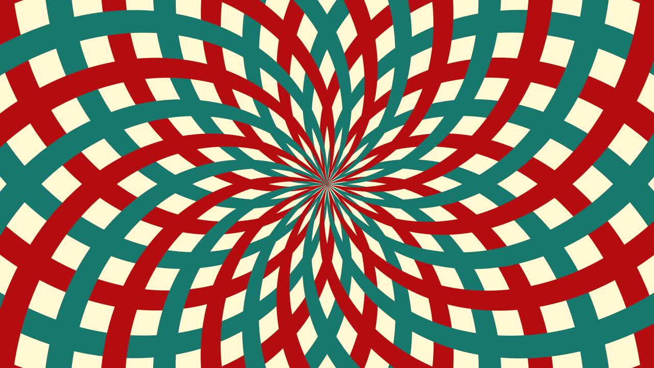 히프노틱 서커스 (hypnotic circus) - 은색과 초록색의 줄무를 은 루프로 된 배경, 레트로 모션 그래픽, 태양 광선, 빈티지 재미, 페어 버스트, 카니발, 추상적인 서클