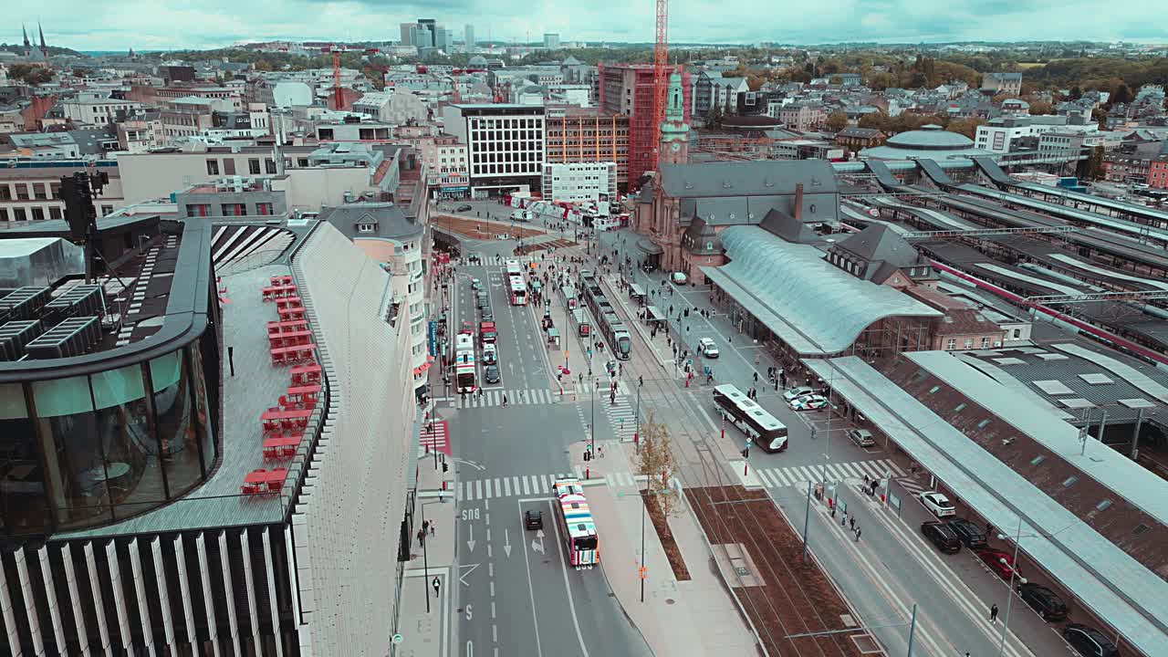 Aerial view of Luxembourg Central Station during day time