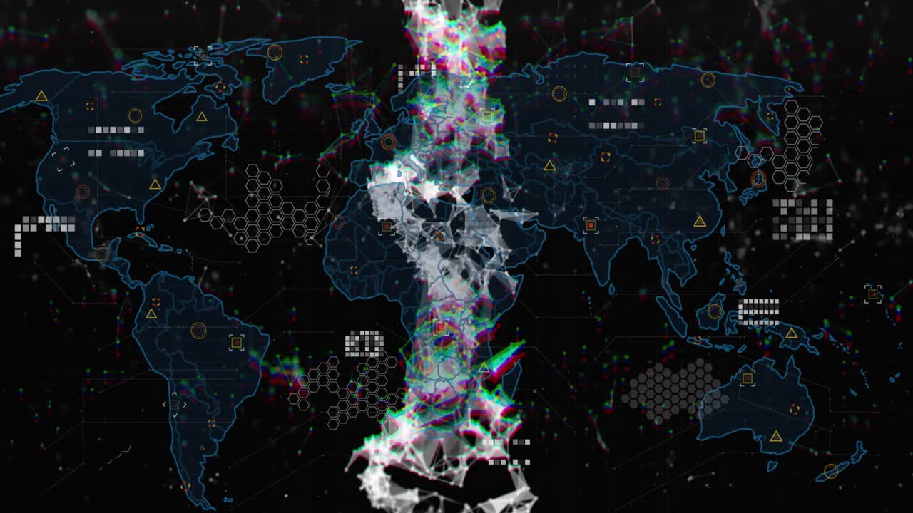 Animation of dna strand, data processing and statistics over world map