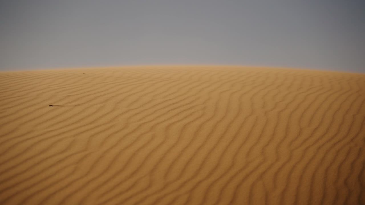 Sand Dune Details In The Sahara Desert Near Merzouga, Morocco. Aerial Wide Shot