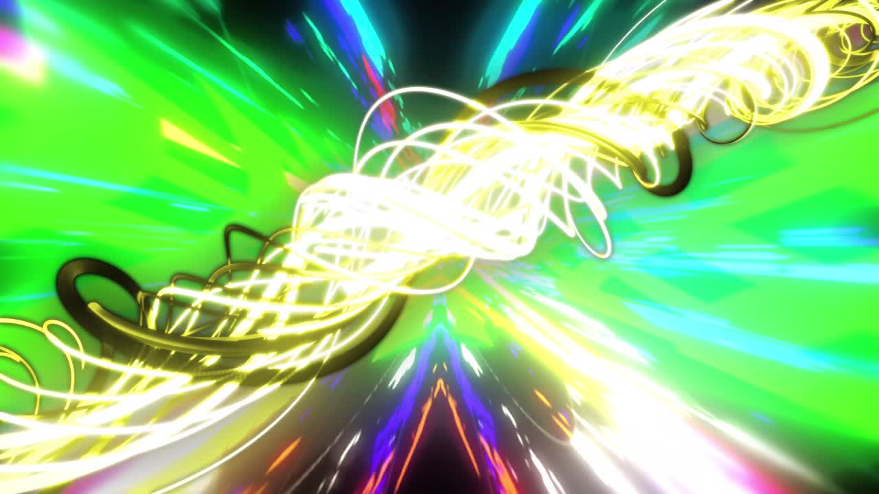 animación de una espiral giratoria que se mueve en un bucle sin costuras sobre senderos de luz