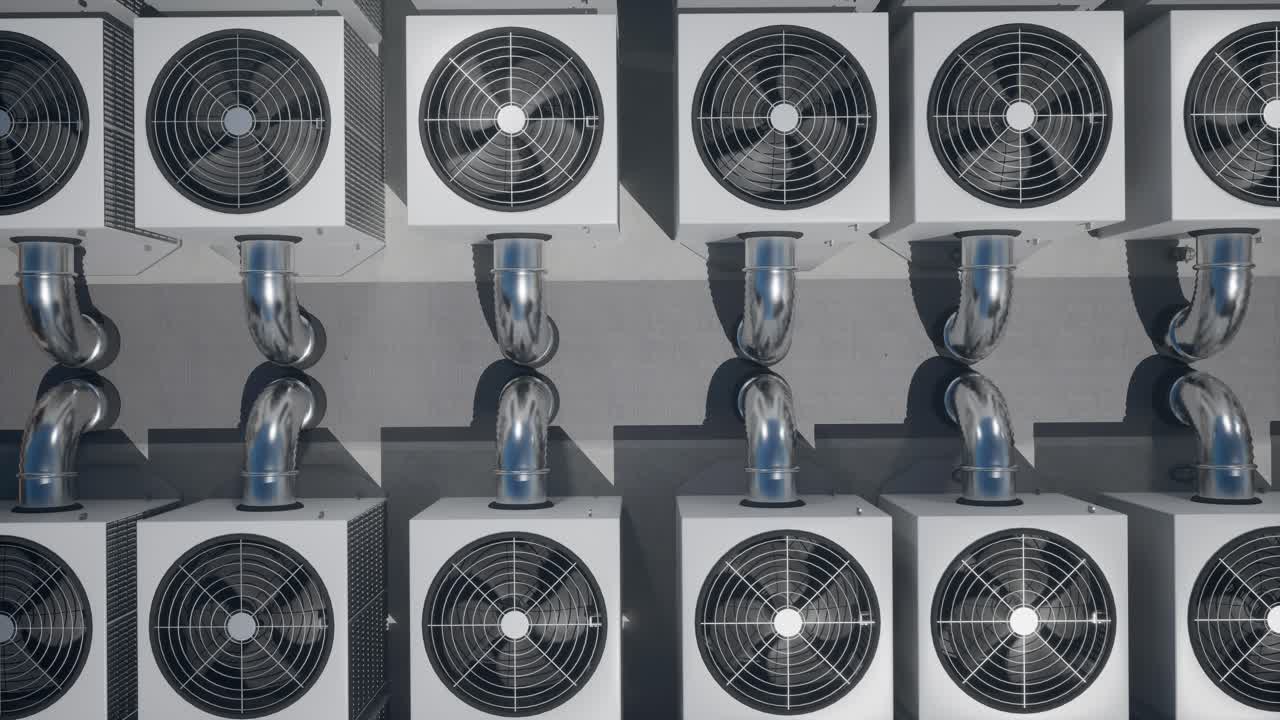 Array of HVAC Units on a Rooftop of a Modern Building