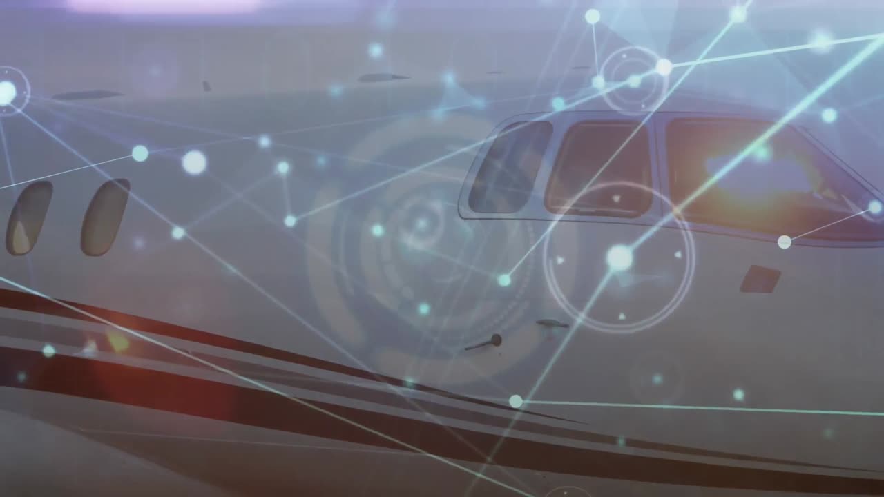 animación de redes de conexiones sobre el plano.