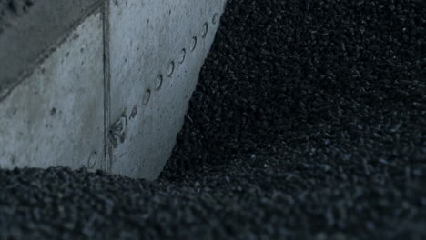 full storage of coal in elevator storage. dark elevator heating chemical coal.