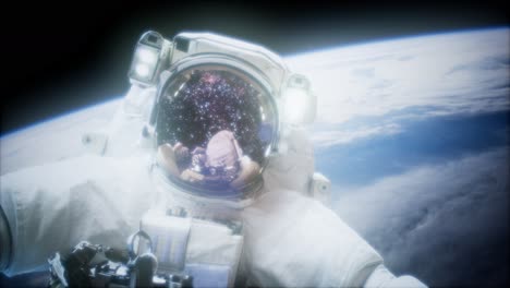 astronauta en una caminata espacial. elementos de esta imagen proporcionados por la nasa