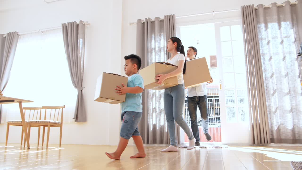 Asian Family Moving To New House