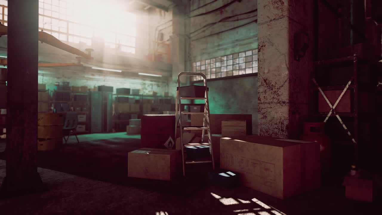 пустой промышленный склад