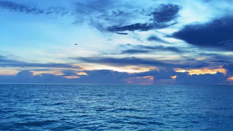 clip over the ocean in florida keys, with clouds in the horizon