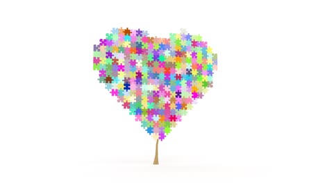 corazón en forma de rompecabezas día mundial de concienciación sobre el autismo capaz de bucle sin problemas 4k